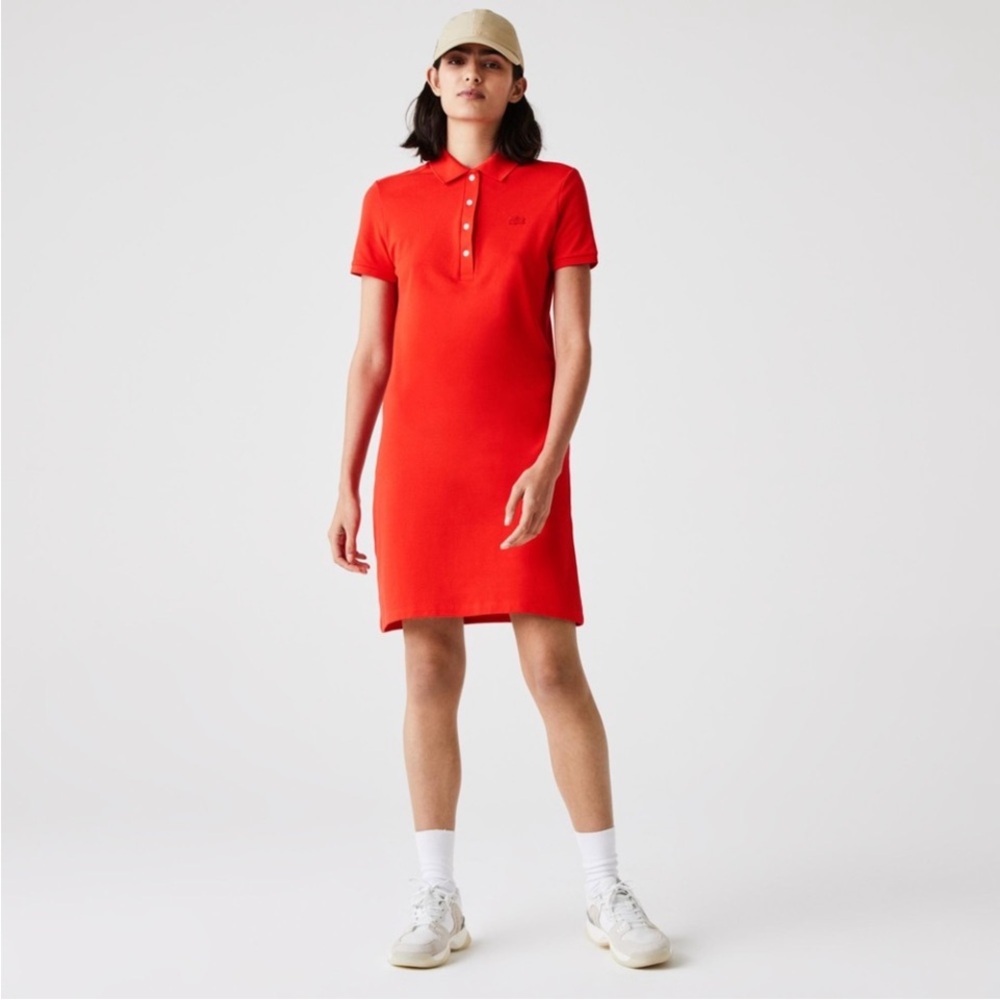 Lacoste Slim Fit Red Polo Mini Dress 10/12